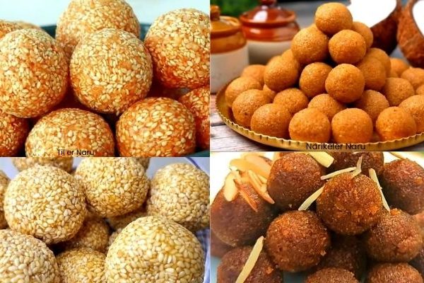 তিলের নাড়ু ও নারিকেলের নাড়ু