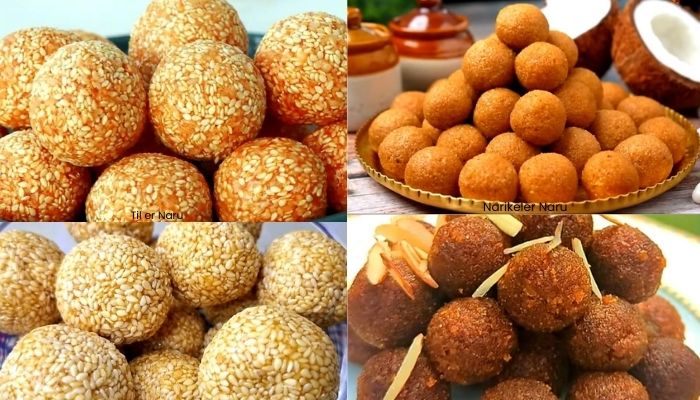 তিলের নাড়ু ও নারিকেলের নাড়ু